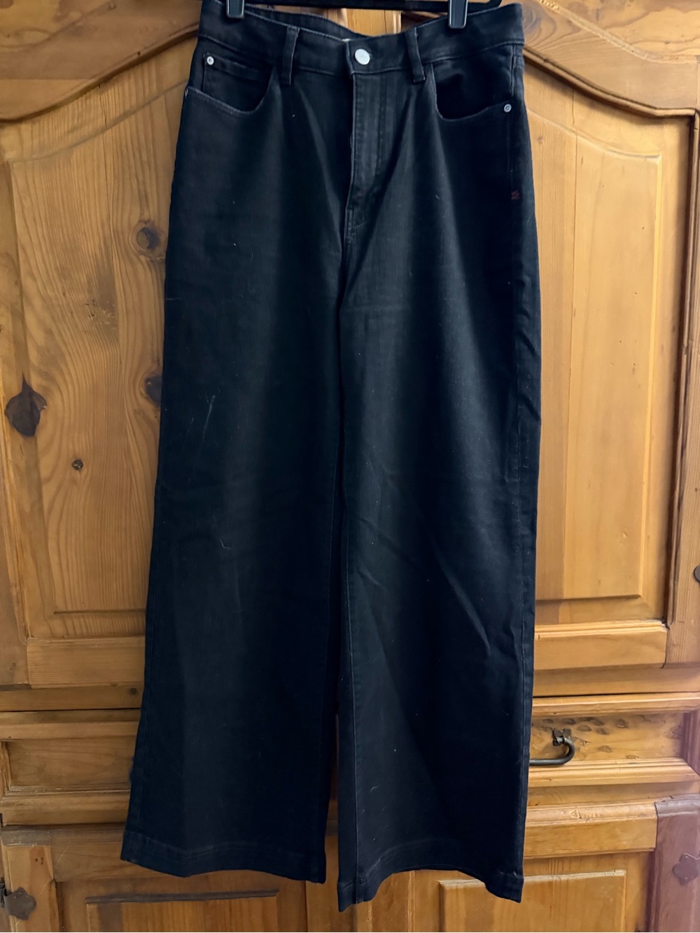 Warp + Weft Black Wide-Leg Chinos